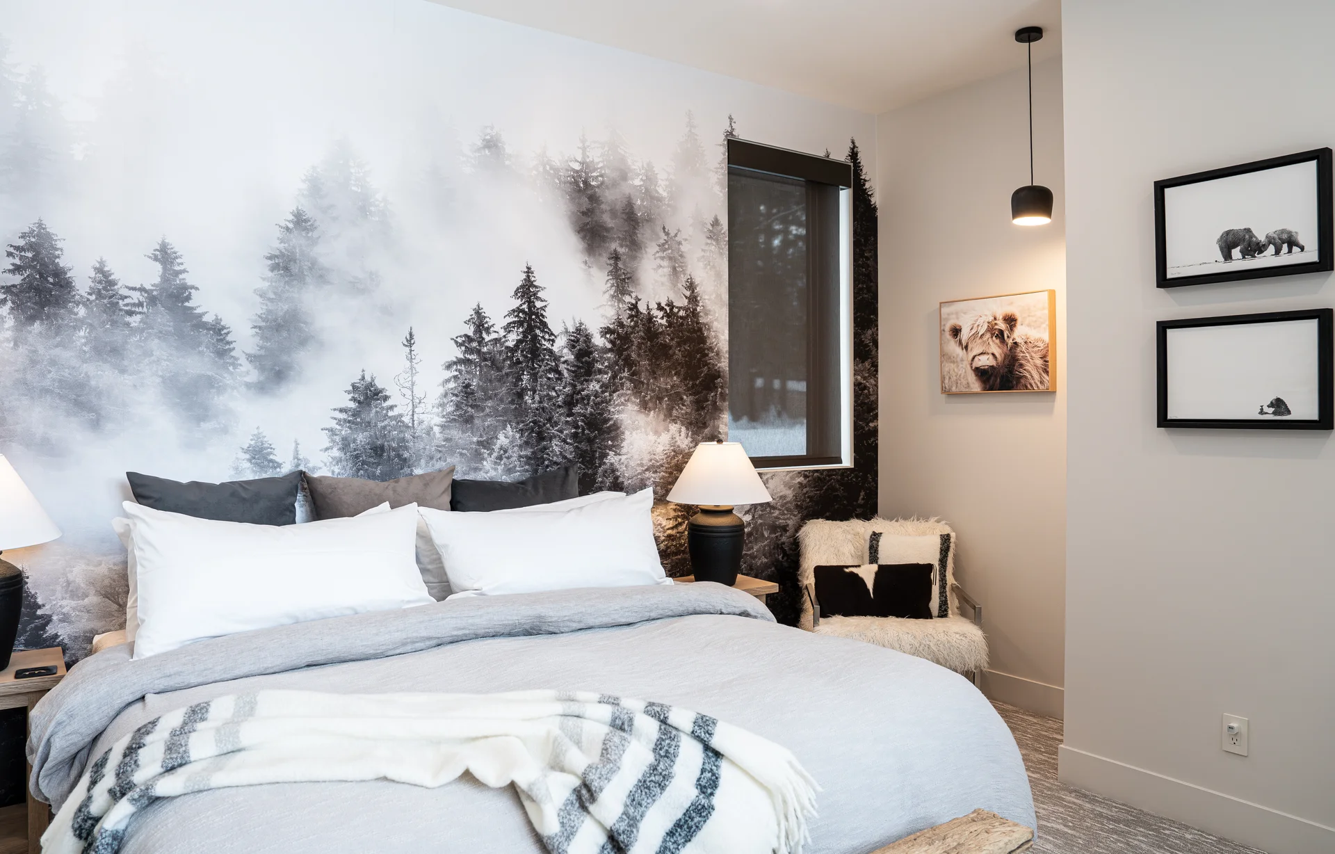 Mountain Lake bedroom with nature-based decor