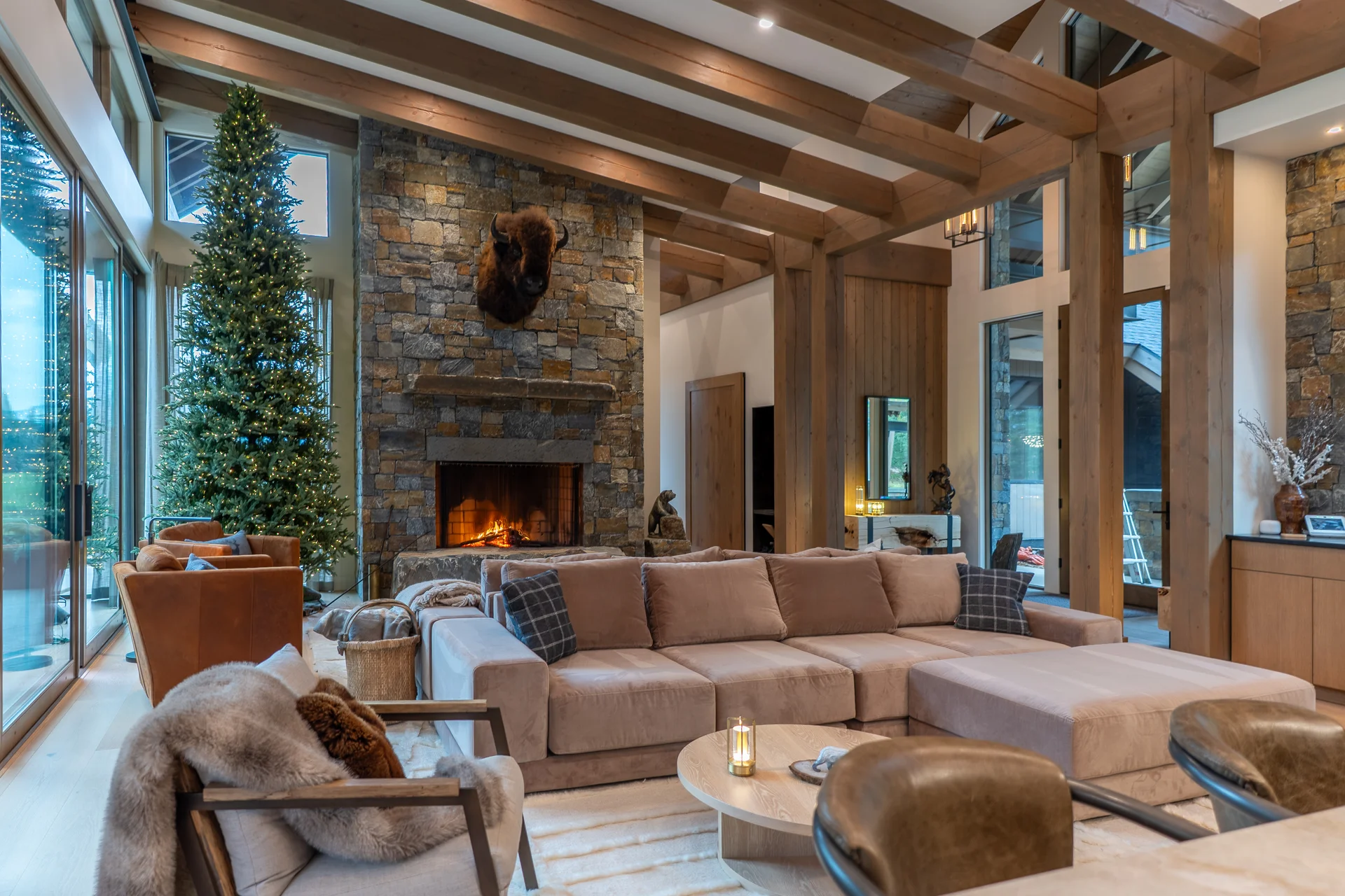 Mountain Lake - communal-areas, communal-areas-great-room, great-room, fireplace, the-building-interior