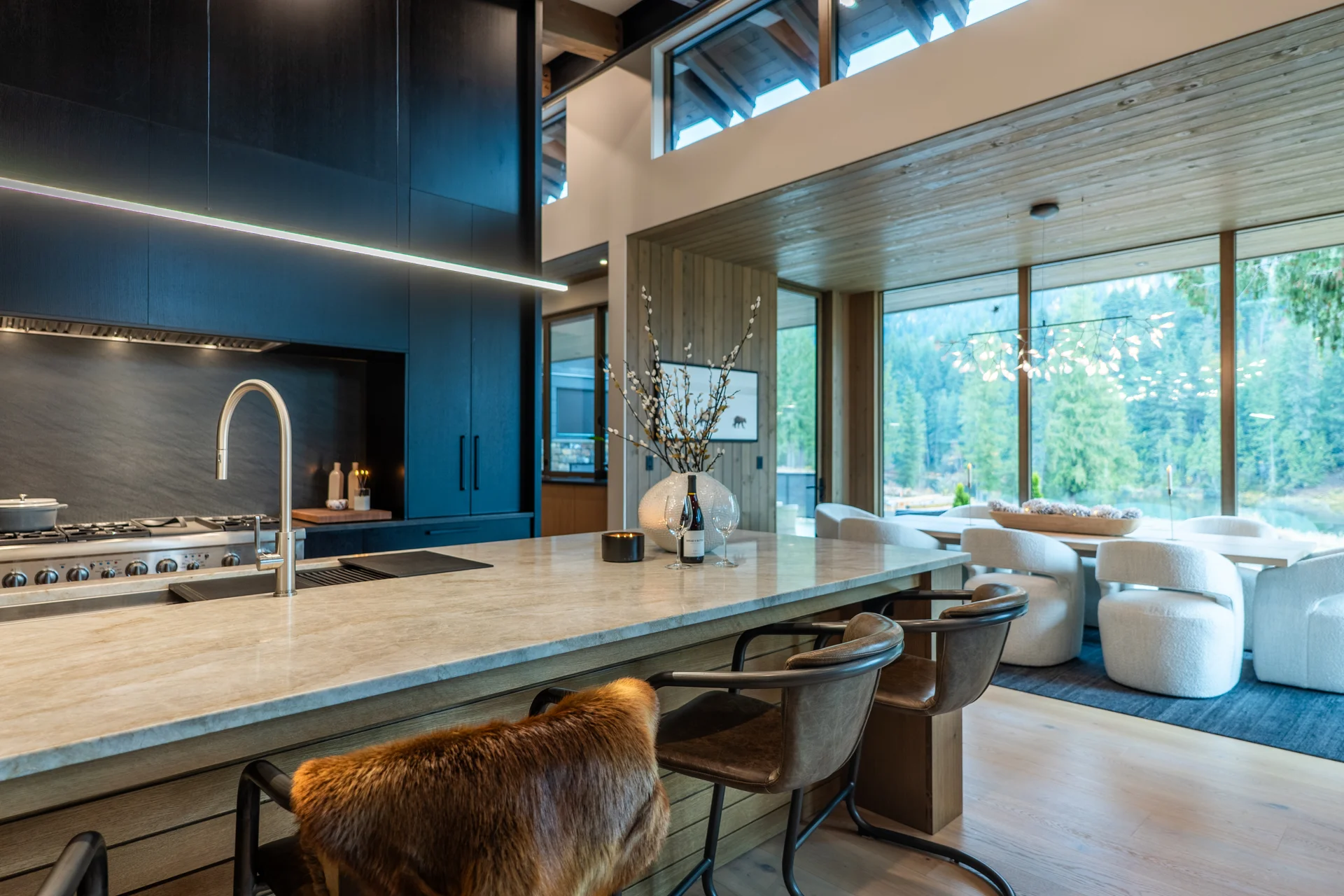 Mountain Lake dining area with lake and mountain views