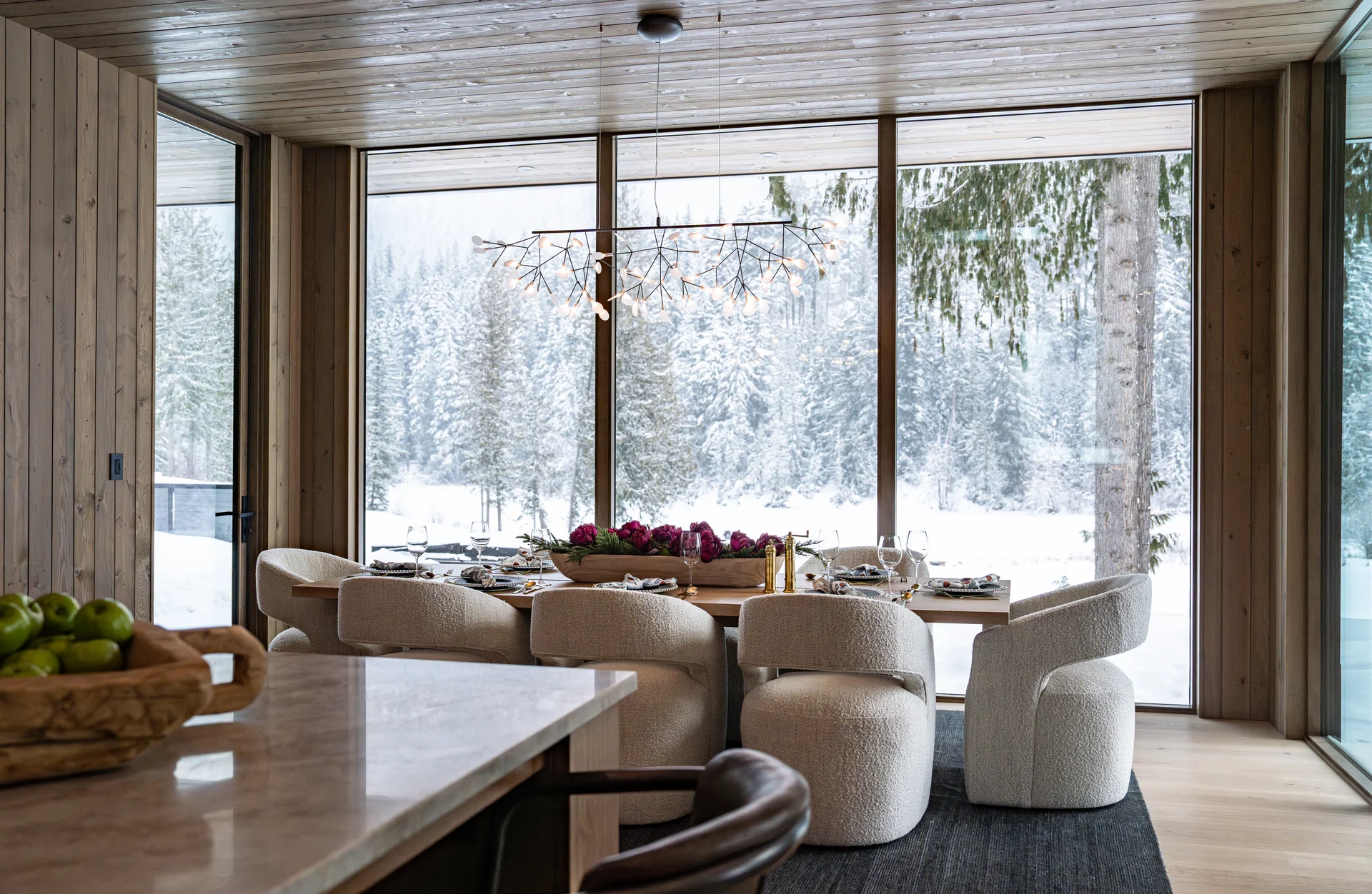 Mountain Lake dining area with lake and mountain views