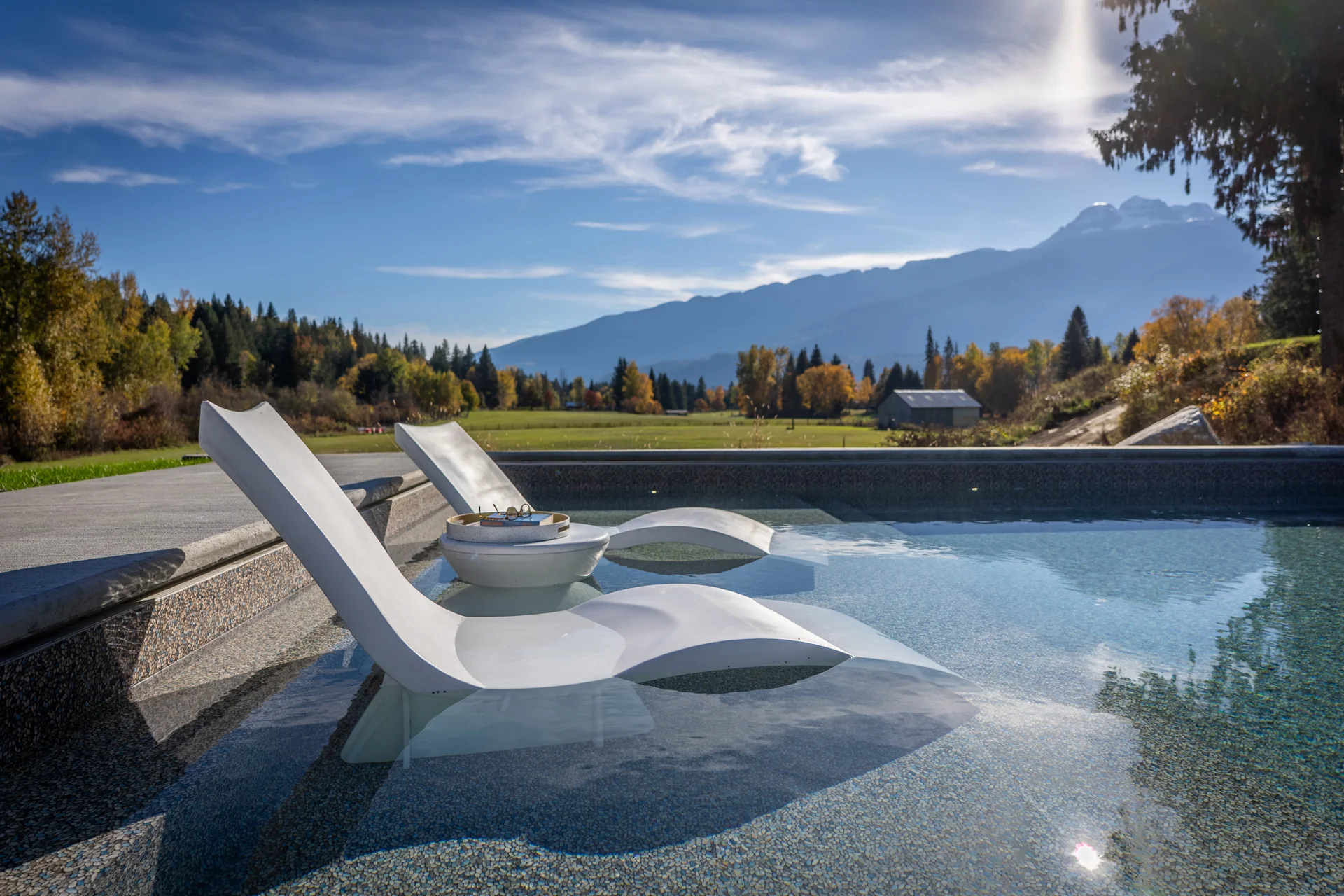 Mountain Lake - pool-landscape, tanning-ledge, mountain-view