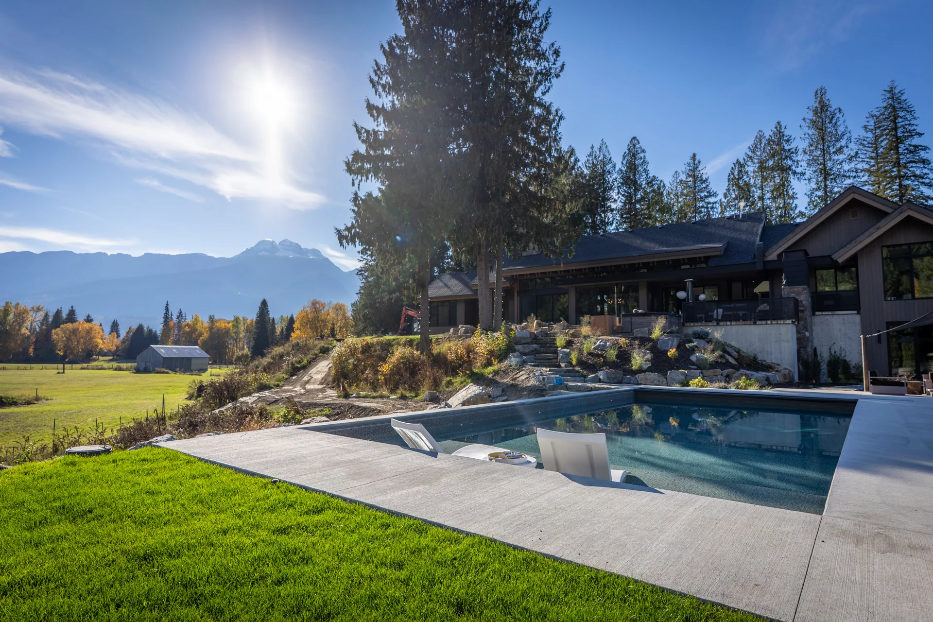 Mountain Lake - pool-landscape, house-view, mountain-view